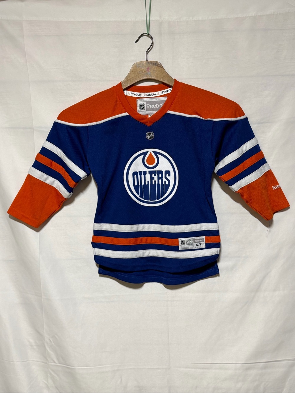 Reebok Edmonton Oilers NHL Jersey Youth 4-7 Blue Orange